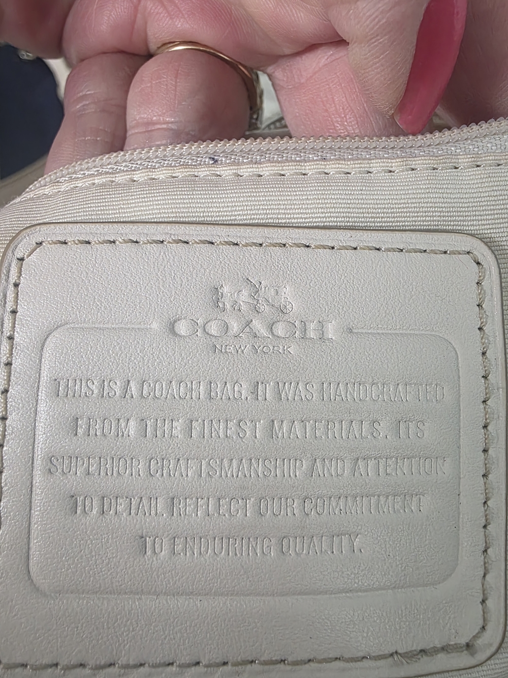 Coach Studded Leather Hobo Bag in Light Beige - Picture 2 of 11